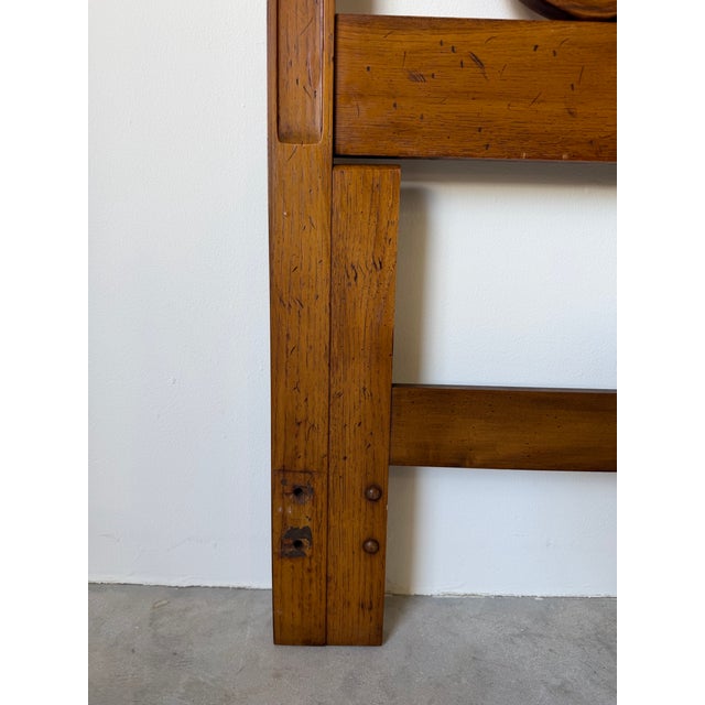 Brown Vintage Thomasville Spanish Mediterranean Carved Wood Queen Headboard For Sale - Image 8 of 12