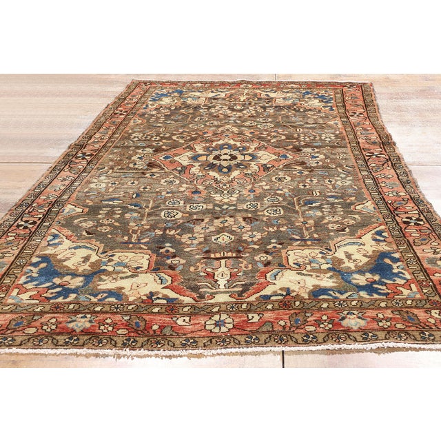 Vintage Persian Assadabad Hamadan Rug - 05'00 X 09'06 For Sale - Image 9 of 10