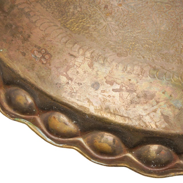 Large Anglo-Indian Engraved Brass Tray, C. 1920 For Sale - Image 10 of 10