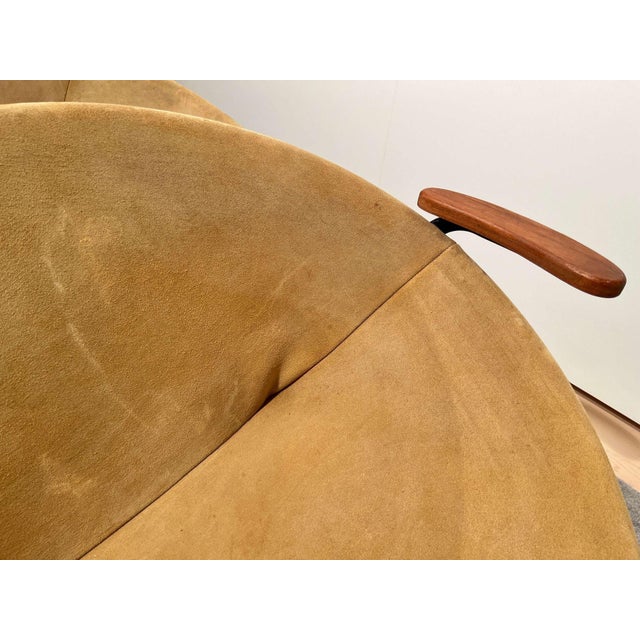 Set of Suede Balloon Chairs attributed to Hans Olsen For Sale - Image 9 of 18