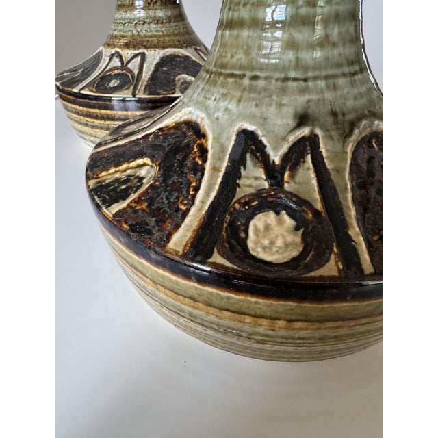 Pair of søholm table lamps by danish ceramist arne finne nielsen (did the pottery work) and noomi backhausen (did the...