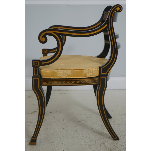 Traditional Quality Regency Style Black & Gold Finish Chair For Sale - Image 3 of 18