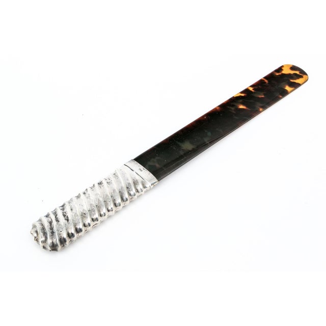 Antique Sterling Silver Mounted Faux Tortoiseshell Page Turners For Sale - Image 4 of 7