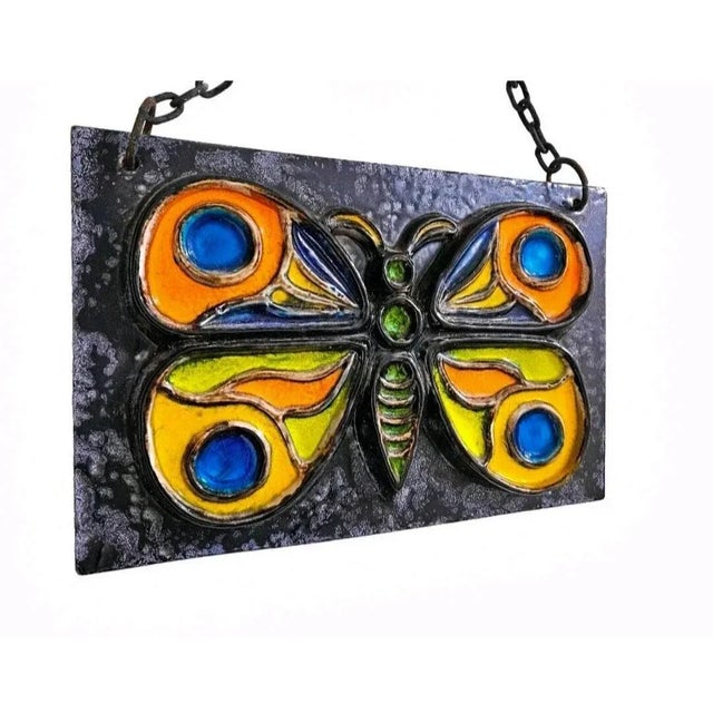 West German Fat Lava Pottery Wall Tile, 1970s, in Flawless conditions. Designed 1970 to 1979 This piece is attributed to...