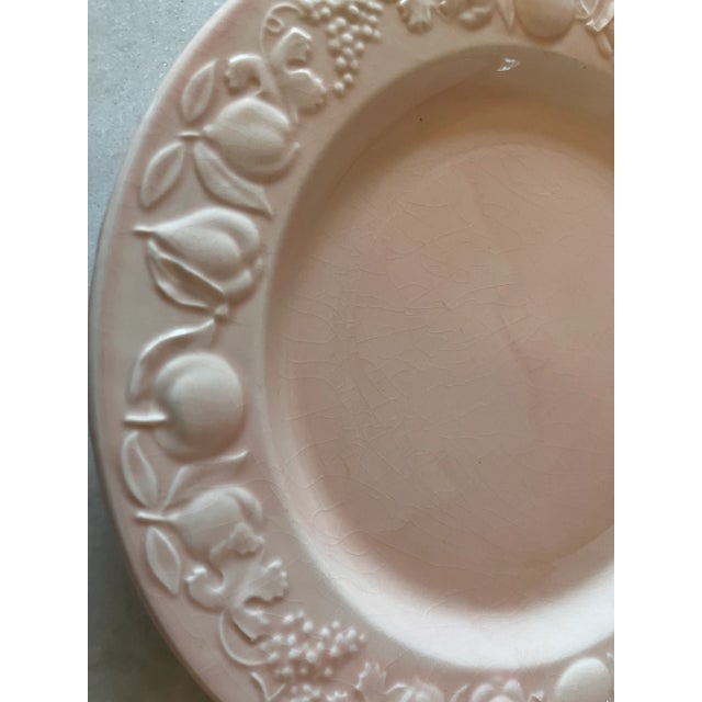 Ceramic Set of 5 Franco Giorgi by Quadrifoglio Pink Dinner Plates Made in Italy For Sale - Image 7 of 13