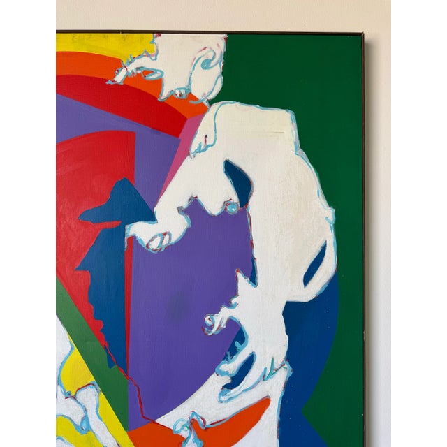 Large Vintage Helen Stein Colorful Expressionist Abstract Acrylic on Canvas Painting – Signed For Sale In Miami - Image 6 of 12