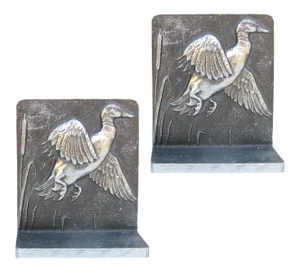 1960s Bruce Fox Silver / Pewter Bookends, Pair