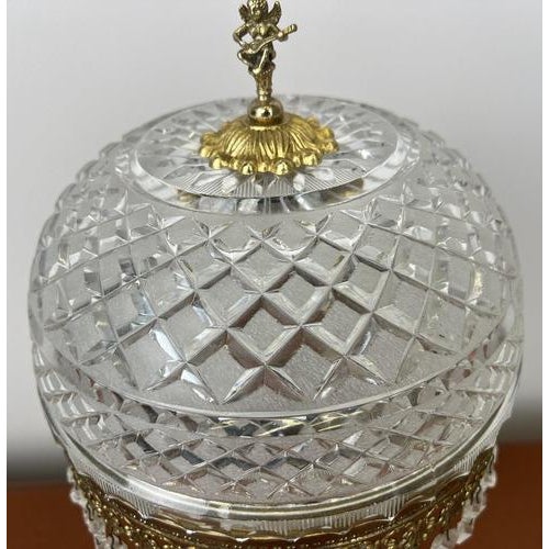 Vintage French Style Crystal Table Lamp in Brass For Sale - Image 11 of 16