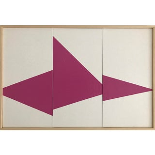 Jason Trotter Original Acrylic Painting "Magenta on Point Triptych Jet0453" For Sale