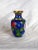 Mid-Century Chinese Blue Floral Bird Cloisonne Vase For Sale - Image 6 of 12