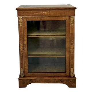 Antique Victorian Walnut Pier Cabinet with Ormolu Mounts, 1860s For Sale