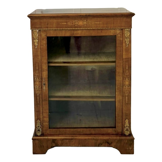 Antique Victorian Walnut Pier Cabinet with Ormolu Mounts, 1860s For Sale