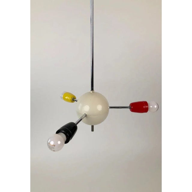 Metal Czech Republic Sputnik with Colored Sockets, 1960s For Sale - Image 7 of 12