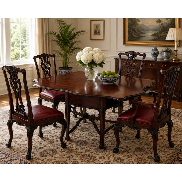 A finely crafted drop-leaf table by Kindel from their esteemed Winterthur Reproduction collection, inspired by 18th-...