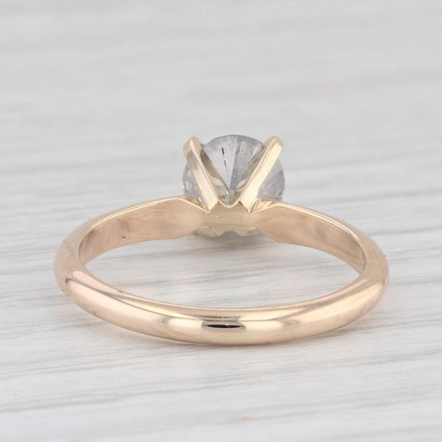 Modern 1ct Gray Galaxy Diamond Solitaire Engagement Ring 14k Yellow Gold Size 5.75 For Sale - Image 3 of 8