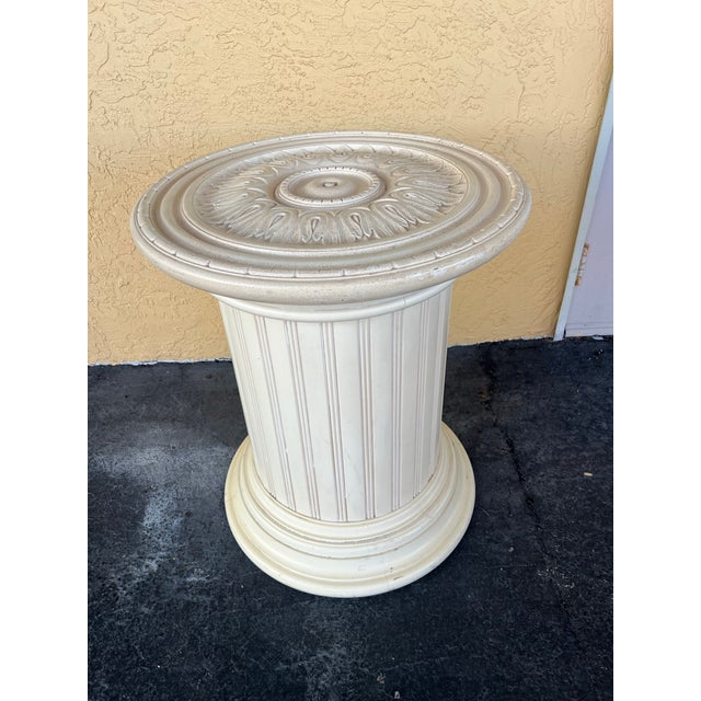 1980s Vintage Round Wood Table Base For Sale - Image 5 of 9
