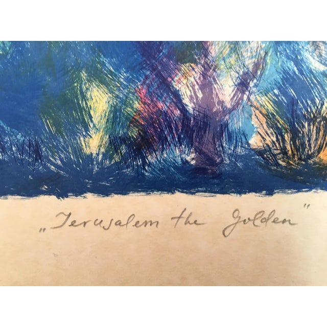 Expressionism 1985 Abstract Figurative Landscape Print After Moshe Raviv, Framed For Sale - Image 3 of 6