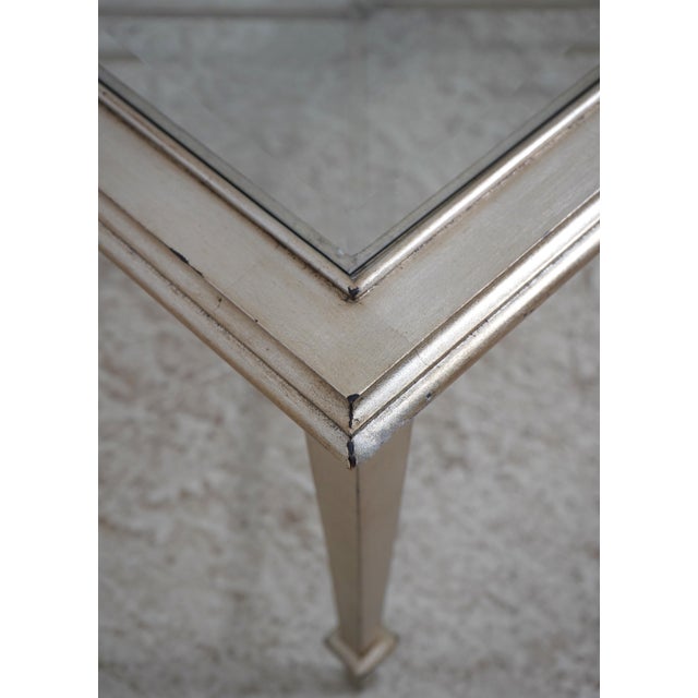 Modern Hollywood Regency Square Silver Leaf Coffee Table For Sale - Image 11 of 13
