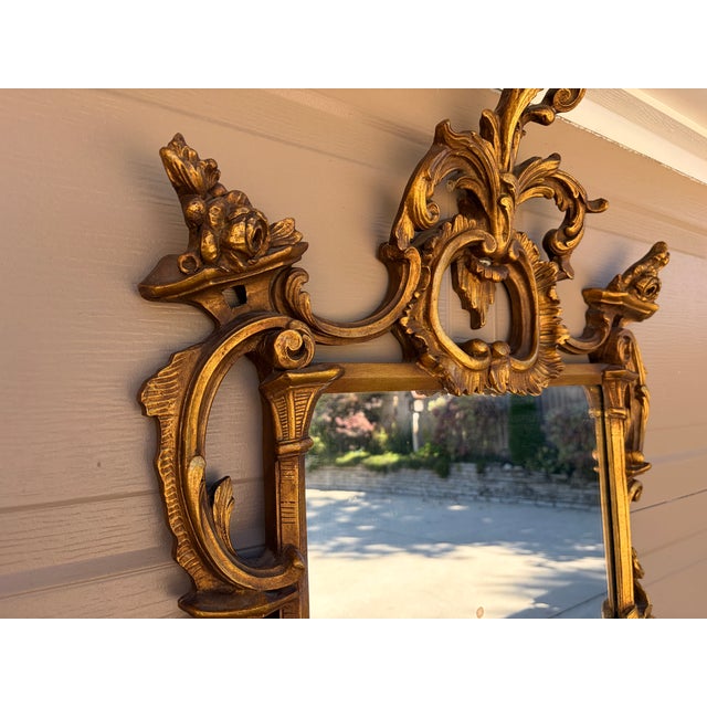 Early 20th Century French Louis XV Carved Giltwood Wall Mirror For Sale - Image 11 of 18