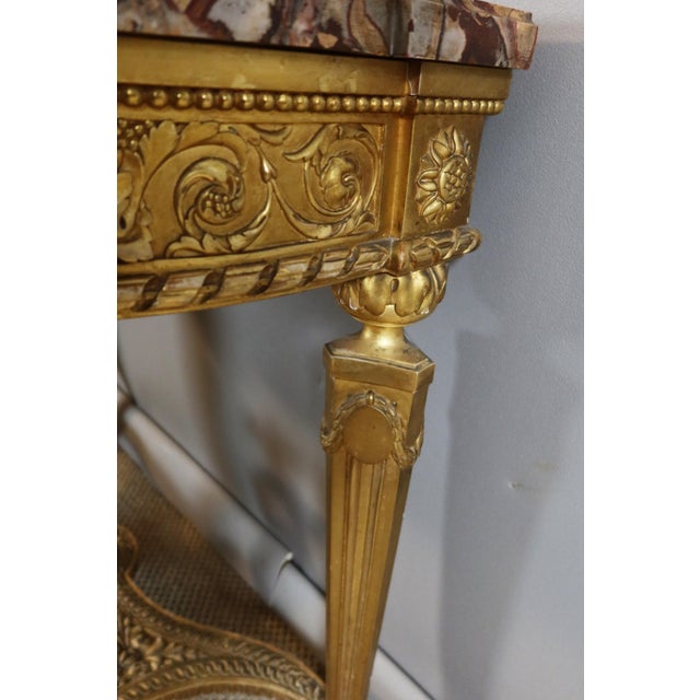 Directoire Console in Gilded Wood For Sale - Image 6 of 13