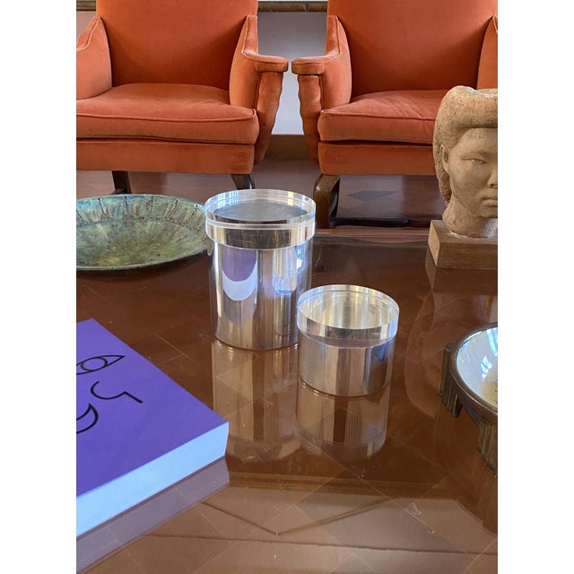 Modern Acrylic and Silver-Plated Boxes from Mellerio Paris, 1970s, Set of 2 For Sale - Image 17 of 18