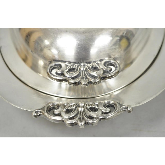 Mid 20th Century Vintage Reed & Barton Nordic 1152 Silver Plated Covered Vegetable Serving Dish For Sale - Image 5 of 15