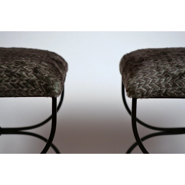 Not Yet Made - Made To Order Large Faux Fur 'Strapontin' Stools by Design Frères - a Pair For Sale - Image 5 of 8