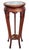 Pair Vintage Chinese Bamboo Carved Hardwood & Marble Top Plant Stand Pedestals For Sale - Image 4 of 18