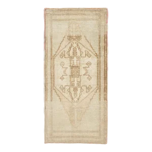 Vintage Turkish Yastik Hand Knotted Wool Area Rug - 1'8 X 3'5