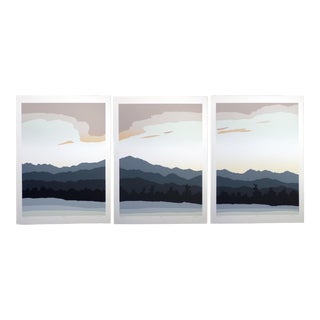 1980s "Chinook I, II, III" Minimalist Landscape Triptych Serigraph by Jim Boutwell - Set of 3 For Sale