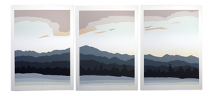 1980s "Chinook I, II, III" Minimalist Landscape Triptych Serigraph by Jim Boutwell - Set of 3