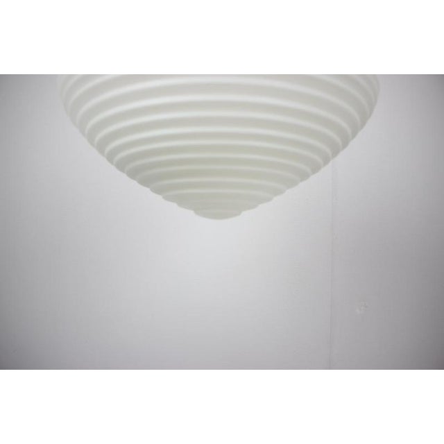 1970s Large Mid-Century Czechoslovak Opaline Glass Pendant Lamp from Napako, 1970s For Sale - Image 5 of 13
