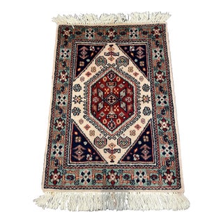 1990s Handwoven Persian Style Area Rug 1'6" X 2'0" For Sale