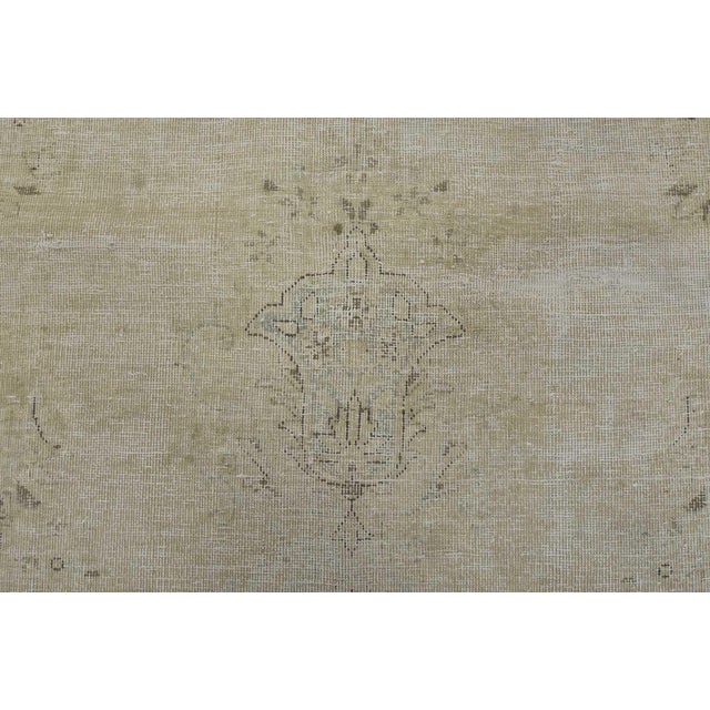 Tabriz Rug 7’5” X 10’8” Beige Wool Vintage Distressed Hand-Knotted Carpet For Sale - Image 9 of 15