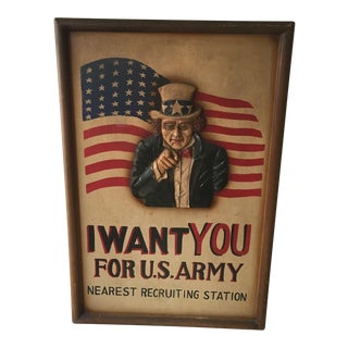 Rare Vintage World War II Army Recruitment Sign For Sale