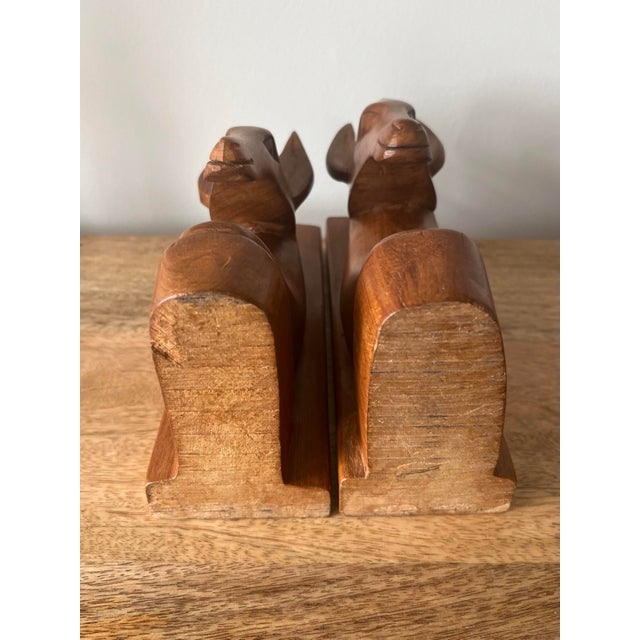 1960s Vintage Hand-Carved Wooden Horse Head Bookends-a Pair For Sale - Image 11 of 12