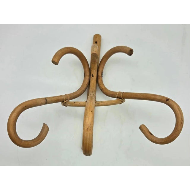 Vintage Bamboo Rattan Wall-Mounted Coat & Hat Racks, Set of 3 For Sale In Miami - Image 6 of 9