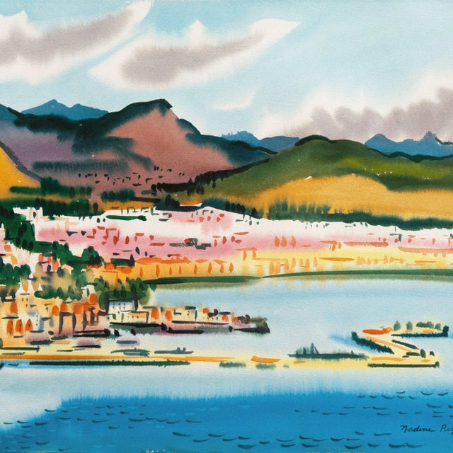 Paper 'Northern California Bay' by Nadine Pizzo, Legion of Honor, Ggie, Woman Artist, Circa 1960 For Sale - Image 7 of 11