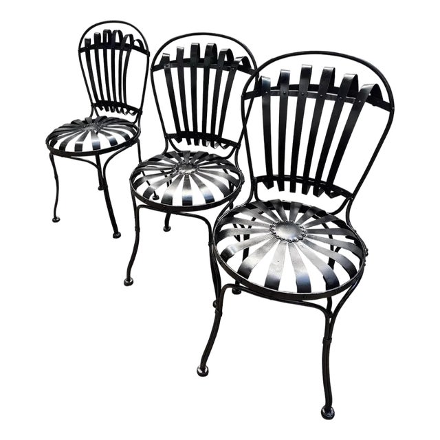 Francois Carre Antique Original Parisian Park Chairs, Circa 1880 - A Trio For Sale
