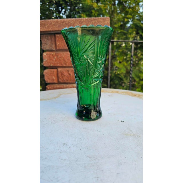1970s Glass Rosette Vase from Ząbkowice Glassworks, 1970s For Sale - Image 5 of 5