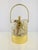Vintage Mid Century Modern Faux Onyx and Gold Ice Bucket With Handle For Sale - Image 12 of 14