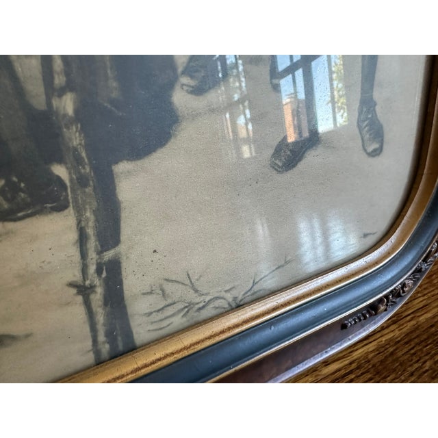 Vintage Americana George H. Boughton Print of Pilgrims Going to Church in Lovely Frame For Sale In Chicago - Image 6 of 10