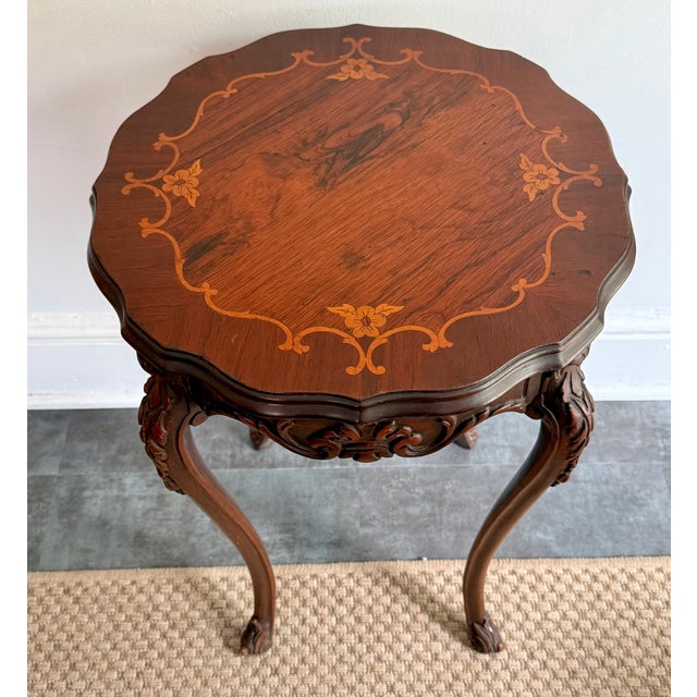 Antique Italian Inlay Occasional Table For Sale - Image 4 of 9