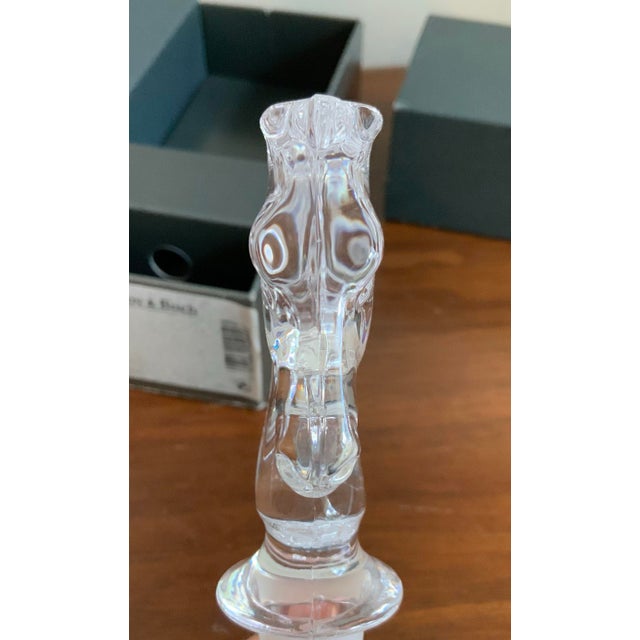 Transparent Vintage Villeroy & Boch Crystal Horse Head Bottle Stopper in Original Box For Sale - Image 8 of 10