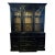 Mid 20th Century Vintage Black Lacquered Chinoiserie Bubble Glass Display Cabinet by Jasper Cabinet Company For Sale