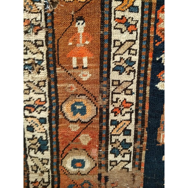 Vintage Persian Kurdish Runner Rug, Hand-Knotted Wool, All-Over Paisley Pattern, Blue & Green, 4x10 For Sale In Chicago - Image 6 of 9
