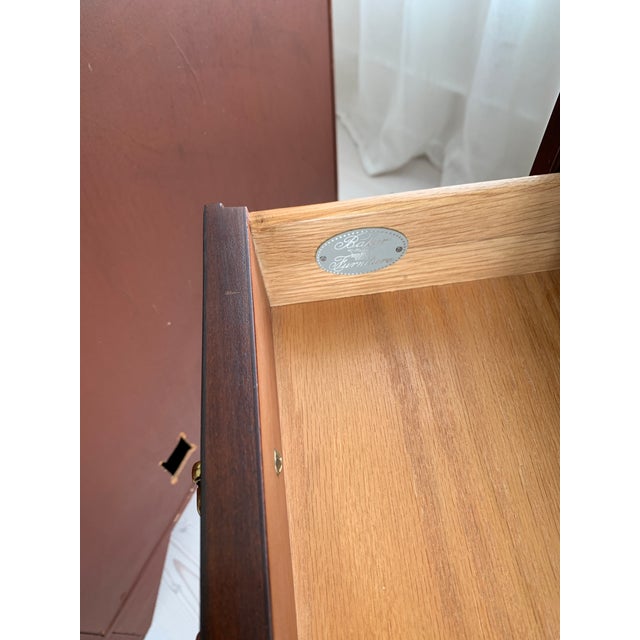 Vintage Baker Furniture Mahogany Chippendale Nightstands or Side Tables a Pair For Sale - Image 14 of 18