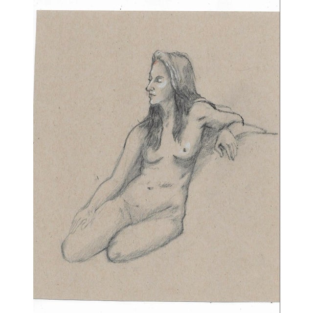 Female nude drawing from the estate of Florida artist Dr. Ronald Frank Yrabedra (1944-2022). Yrabedra earned his B.A. and...