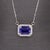 Contemporary 1ct Aaa Tanzanite Necklace W Natural Diamond Halo in 14k White Gold | Em 7x5mm For Sale - Image 3 of 8