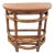 1940's Half Round Demilune Bamboo Side Table With Ladder Sides and Mahogany Top For Sale